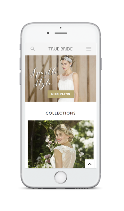 mobile showing True Bride built with iPages ecommerce website platform
