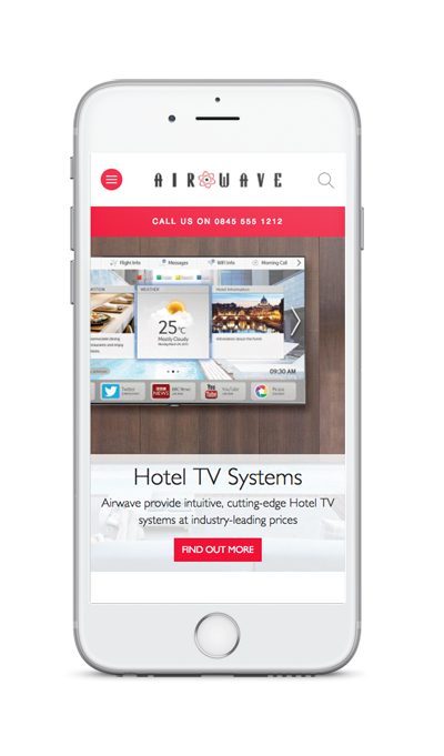 mobile showing Airwave TV responsive website redesign